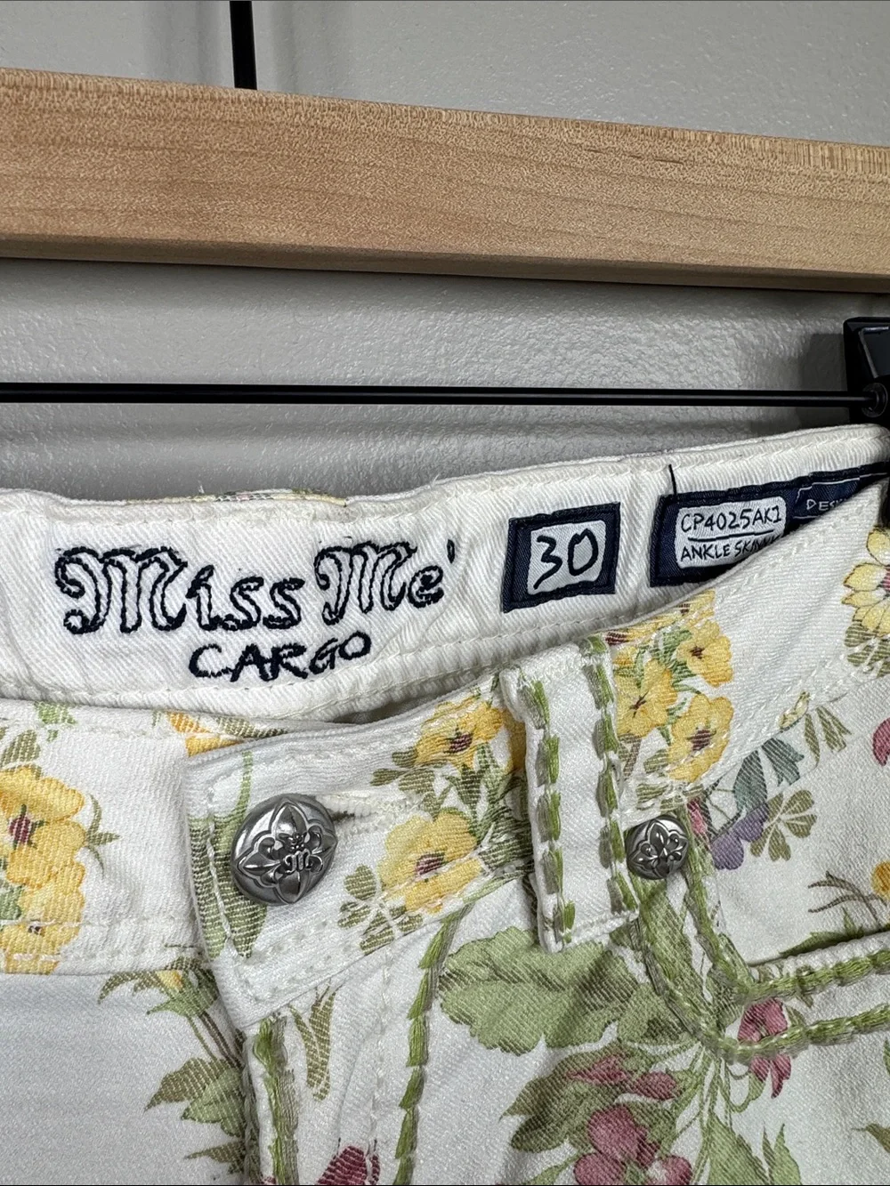Miss Me Botanical Garden Floral Ankle Skinny Jeans - Women's Size 30 Denim